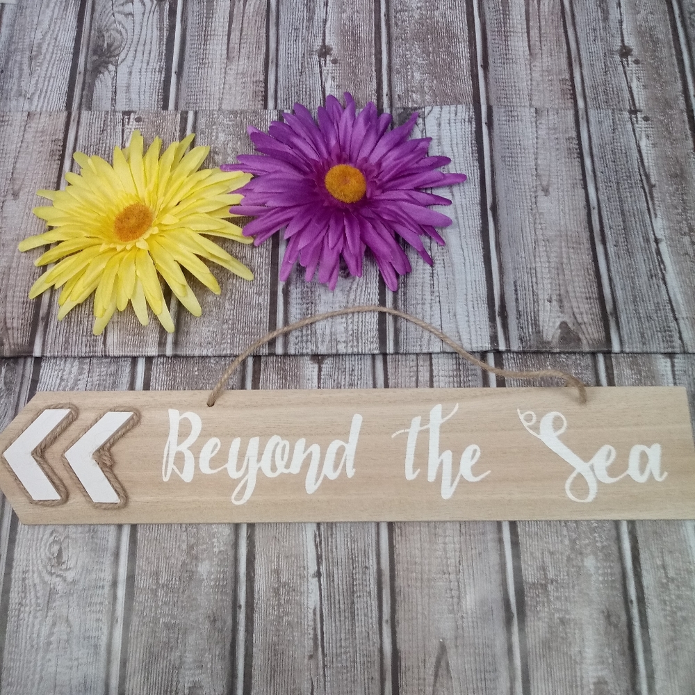 Beyond The Sea Wood Hanging Sign Nautical Decorative Home Accent - Picture 9 of 9